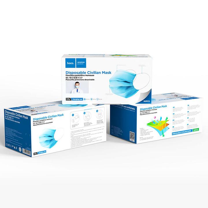 Produktbild Hoco Einweg Maske für Erwachsene 50pcs (50 x)