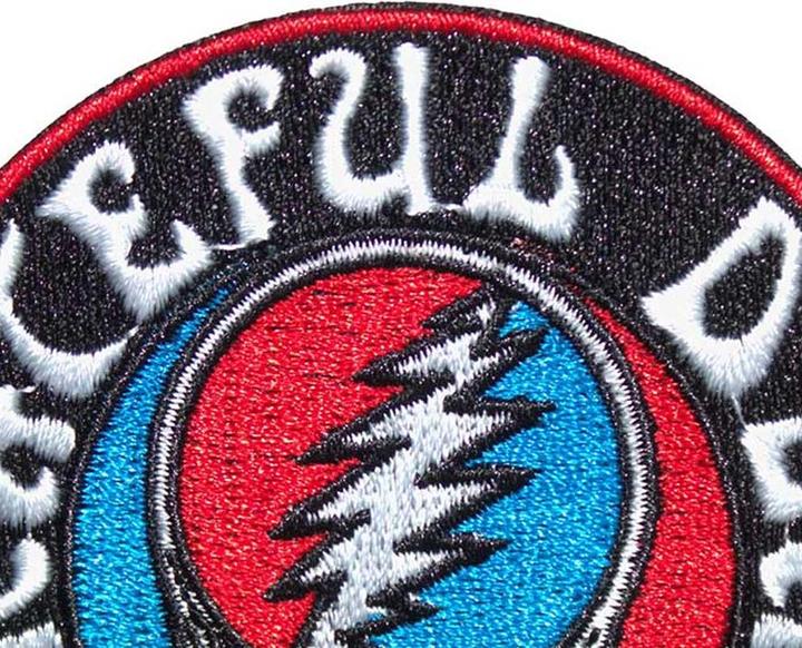 Actual product image Grateful Dead Steal Your Face Woven Logo Iron On Patch