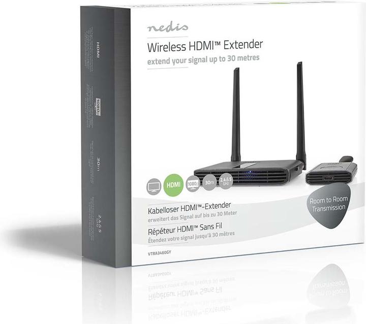 Immagine prodotto Nedis Wireless HDMI ™ Trasmettitore | WLAN | 2400-5000 MHz | 30,0 m (linea di vista) | Risoluzione (30 m, HDCP)