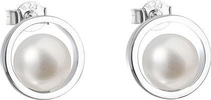 Evolution Group silver earrings peony with real pearls pavon 21041.1 (L)