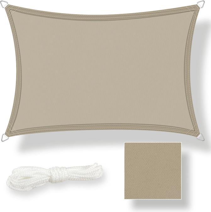 Actual product image Swisshandel24 Sun sail waterproof rectangle 3x5m, taupe