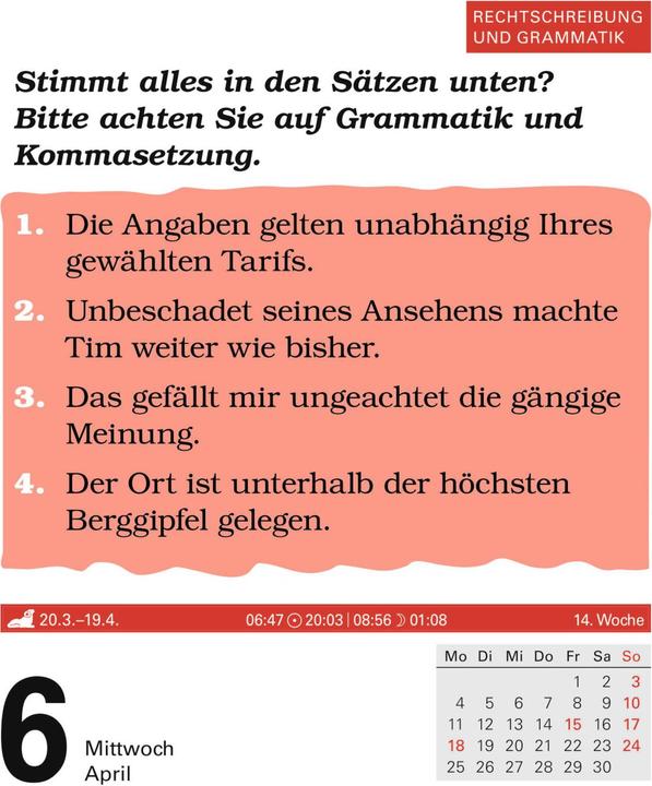 Produktbild Duden Kalender Auf gut Deutsch 2022 (Deutsch)