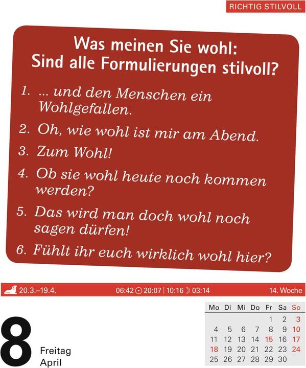 Produktbild Duden Kalender Auf gut Deutsch 2022 (Deutsch)