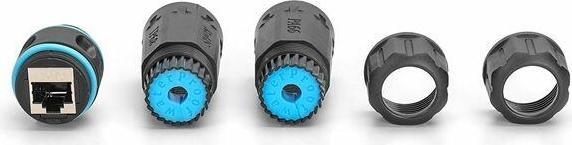 Produktbild Digitus CAT 6A Aussenanschluss, Schutzart IP68 RJ45 zu RJ45 Verbindung (Netzwerk Kupplung)