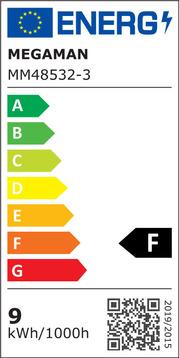 Label énergétique Megaman LED E27 forme incandescente 9.5 W = (E27, 9.50 W, 810 lm, 1 x, F)