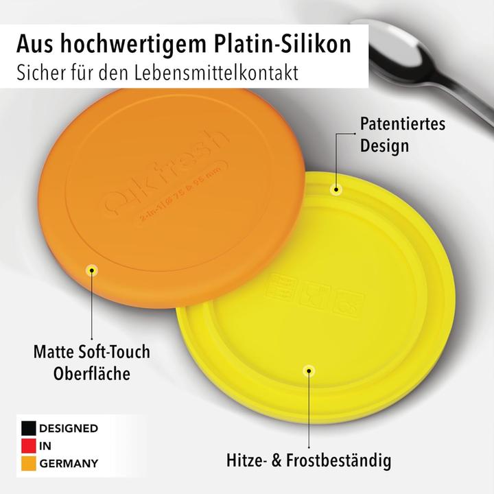 Actual product image Qikfresh Mehrweg Frischedeckel für Joghurtbecher Orange (2 x)