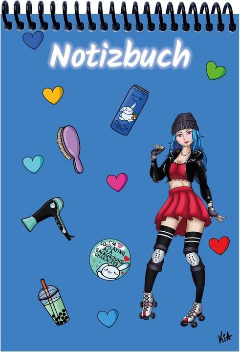 Image du produit A 4 Carnet de notes Manga Enora, bleu, pages blanches (A4)
