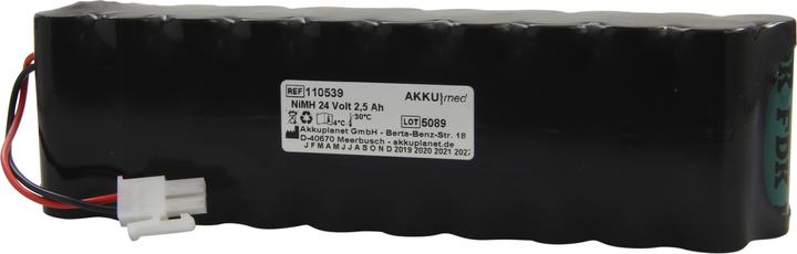 Actual product image XCell NiMH battery suitable for Hill Rom Lifter Liko/ MIR/ Viking M 24 Volt 2,5 Ah - 2 pin plug CE conform (1 pcs., 2500 mAh, Rechargeable battery)