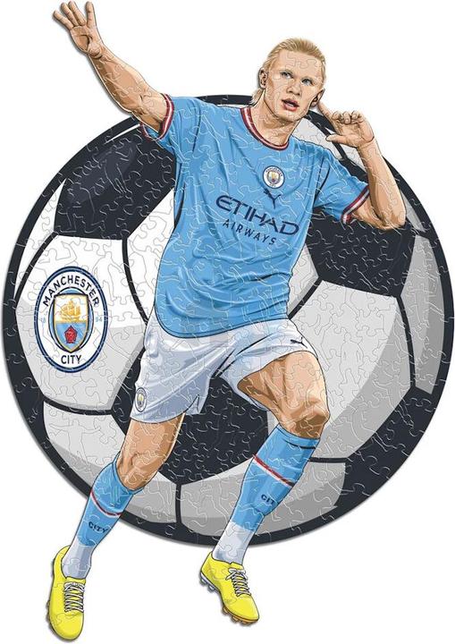 Actual product image Iconic Man City FC - Erling Haaland - Wooden Puzzle Size S (150 pieces) (150 pieces)