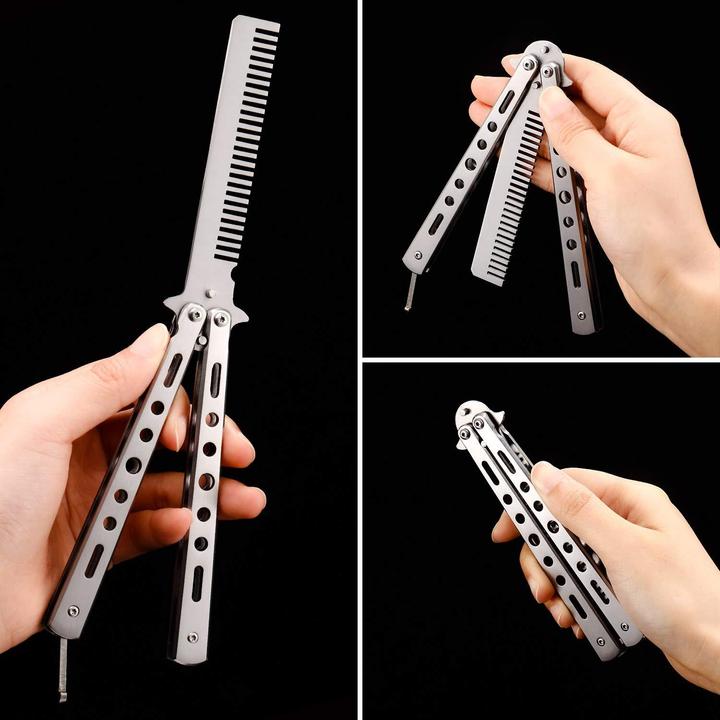 Image du produit JTI Peigne à cheveux, couteau papillon - Argent