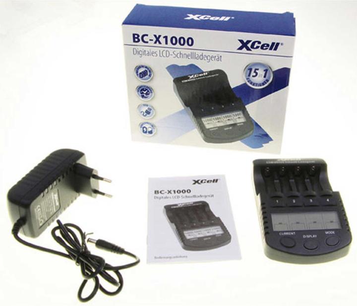 Immagine prodotto XCell Caricatore rapido BC-X1000 LCD digitale (2 pz., AA, AAA, Caricabatterie senza batteria)