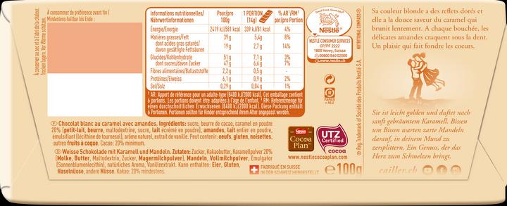 Image du produit Cailler Tablette Chocolat Blond avec Amandes (100 g)