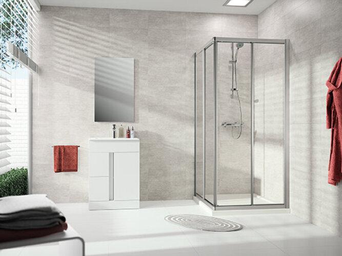 Immagine prodotto Hüppe Alpha 2 porta scorrevole dingresso, 2 parti, 4 angoli, completamente incorniciata, 1000x1000x (204 cm, 99 cm, 14 cm)