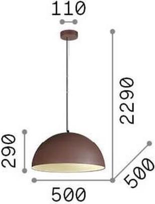 Produktbild Ideal lux FOLK Pendelleuchte E27 ⌀500mm dimmbar Rostfarben 174228 (E27)