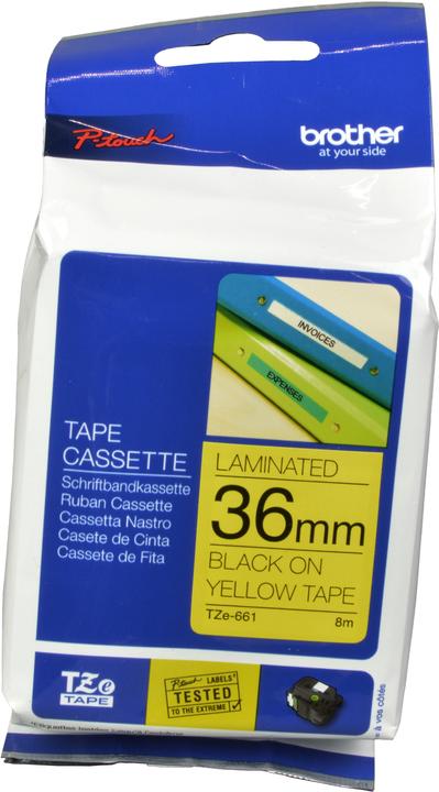 Actual product image Brother Tze-661 (3.60 cm, Black, Yellow)