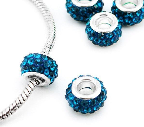 Image du produit Hermex Perle strass argentée 925 - Turquoise argentée (Argent 925, alliage métallique robuste)