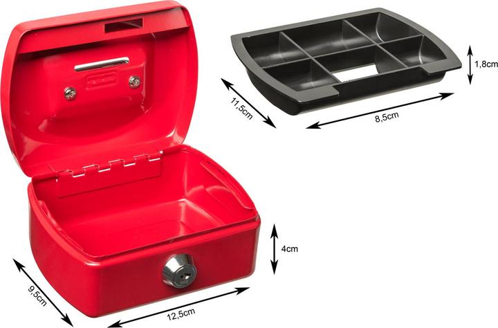 Actual product image Idena Cash box Mini 125x95x60mm, red