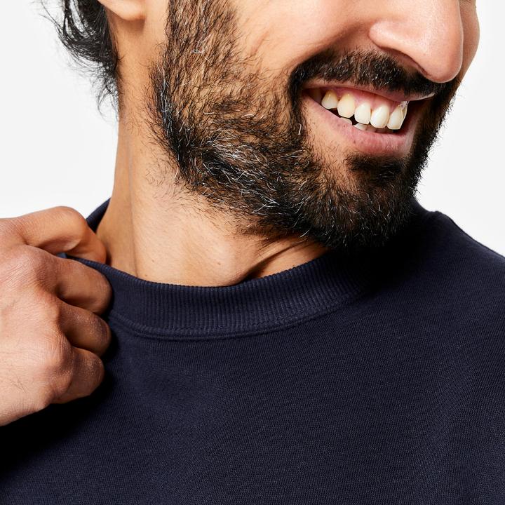 Image du produit Domyos Sweat à capuche homme en coton chaud - bleu/noir (S)