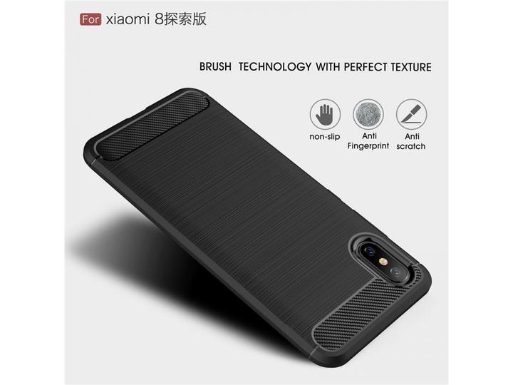 Produktbild Screenguard Xiaomi Mi 8 Pro Hülle Carbon Brushed Soft TPU (Xiaomi Mi 8 Pro)