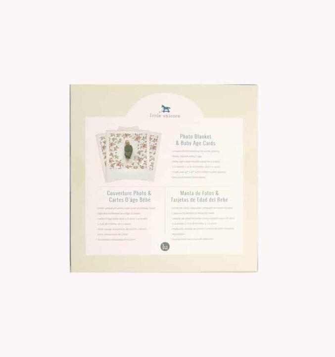 Actual product image little unicorn Photo Blanket & Milestone Set - Watercolor Roses (120 x 117 cm)