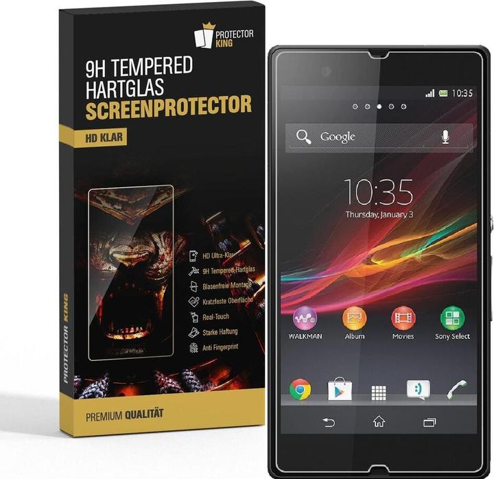 Actual product image Protectorking 1x real tempered 9H armoured glass 3D CLEAR (1 Piece, Sony Xperia Z)
