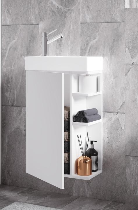 Image du produit VCM 2-pièces ensemble de meubles de salle de bain WC invités salle de bains lavabo petite étroite Lumia