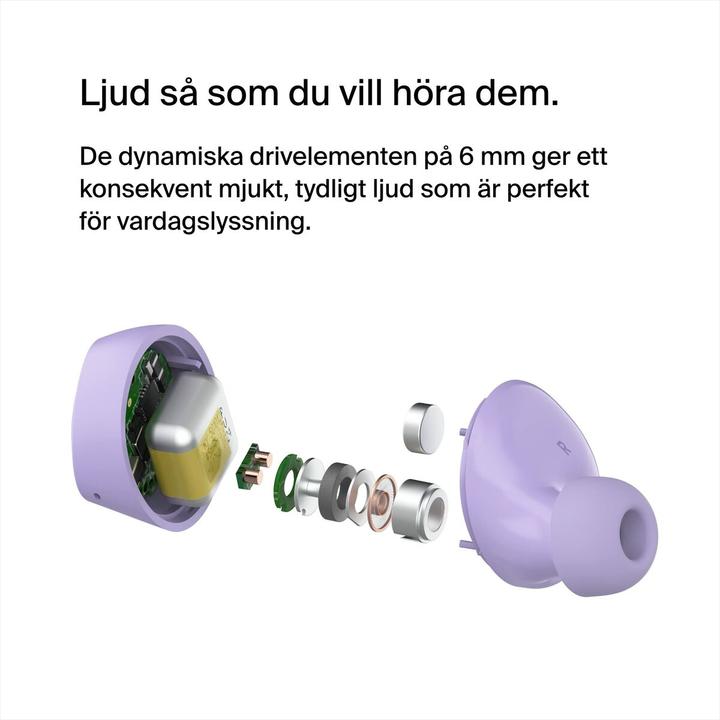 Produktbild Belkin wireless soundform bolt tws hellviolett (keine Geräuschunterdrückung, 38 h, Kabellos)