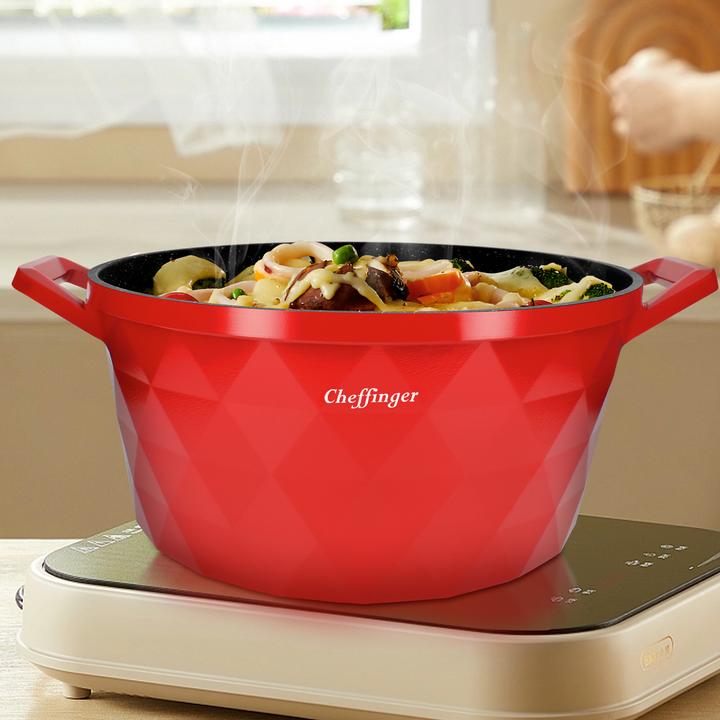 Image du produit JTI Set de casseroles - design rouge - 6 pièces (Casserole, Aluminium)