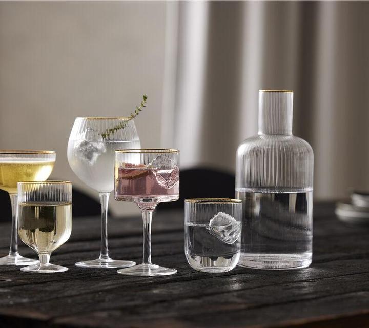 Actual product image Lyngby 30 cl - Glass - Clear/goulded edge (30 cl, 4 Glasses, Wine glasses set)