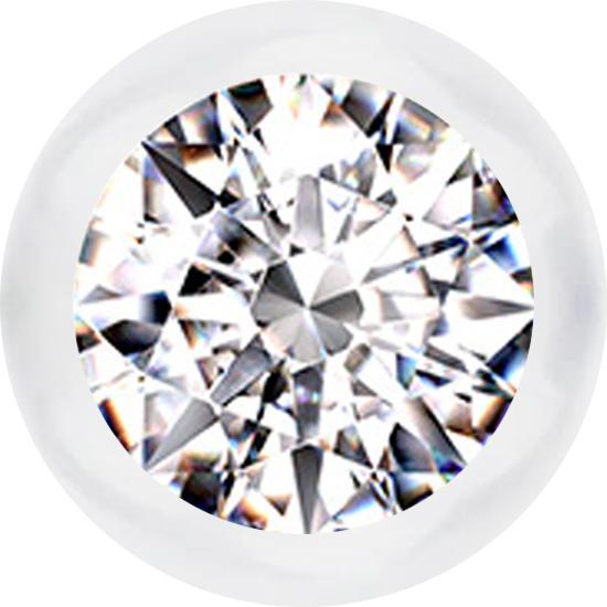 Star Piercing Micro Kugel transparent mit Kristall silber (Bioflex, ohne Messing)