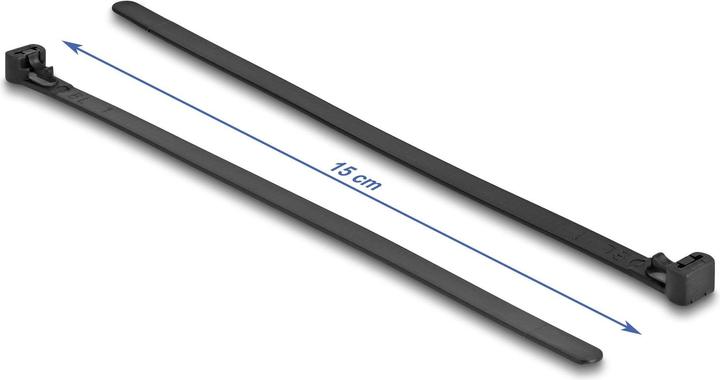 Immagine prodotto Delock Fascette riutilizzabili resistenti al calore L 200 x L 7,5 mm 100 pezzi nero (Fascette in plastica, 200 mm, 100 pz.)