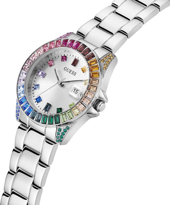 Image du produit Guess P SLV CS W/ BAGUETTE CRYS / SUN SLV DATE DL / P SLV BRCT Montre-bracelet (34 mm)