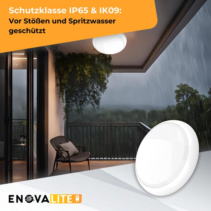 Actual product image Enovalite LED-Notstrom Deckenleuchte, mit Bewegungsmelder, 8 h Notlicht und Gruppensteuerungsfunktion (1800 lm)