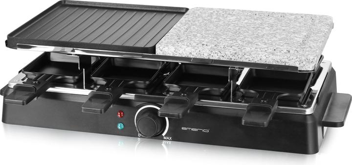 Immagine prodotto Emerio Griglia per raclette, 8 teglie, pietra antiaderente e piastra per grigliare