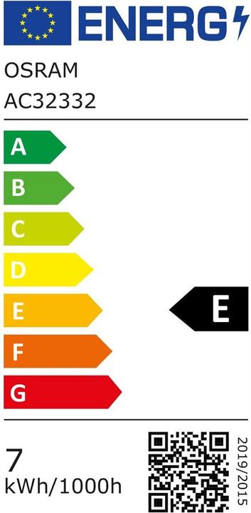 Energy Label Osram Retrofit Classic (E27, 6.50 W, 725 lm, 1 x, E)