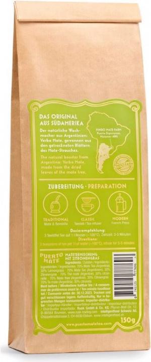 Image du produit Puerto Mate Yerba citronnelle (150 g)