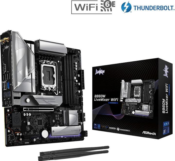 AsRock B860M LiveMixer WiFi DDR5 Intel S retail (Prise S1, Intel B860, mATX)