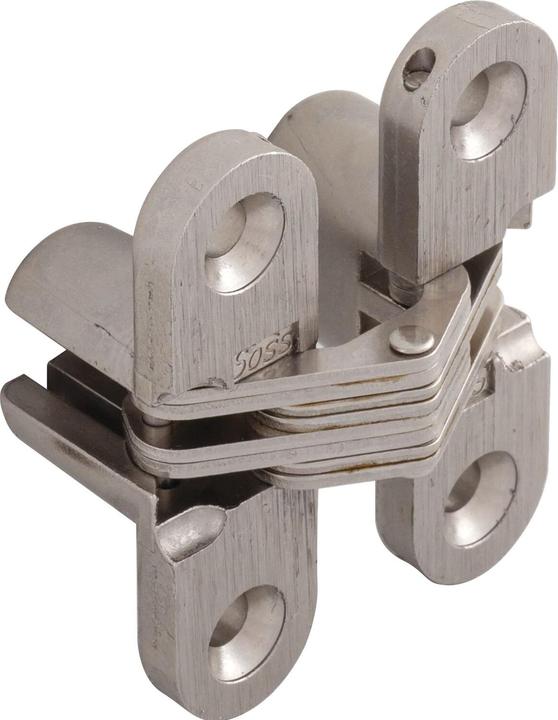 Produktbild Soss Einlass-Scharnier, 70x16 mm, ÖW 180°, Zamak vernickelt