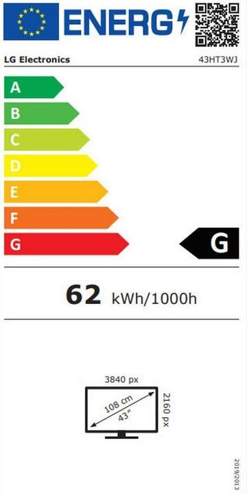 Energie-Label LG One:Quick Flex (3840 x 2160 Pixel, 43")