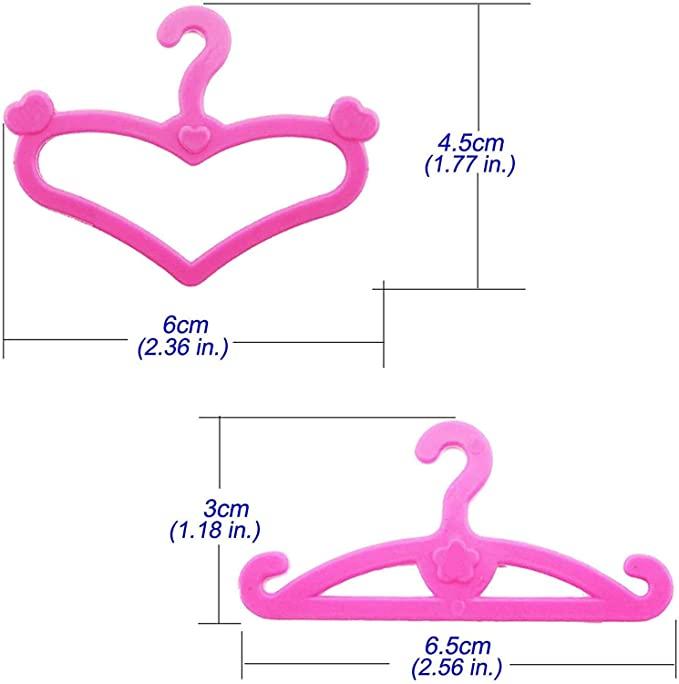 Image du produit Hermex 20 cintres pour Barbie Porte-manteaux poupée rose Accessoires