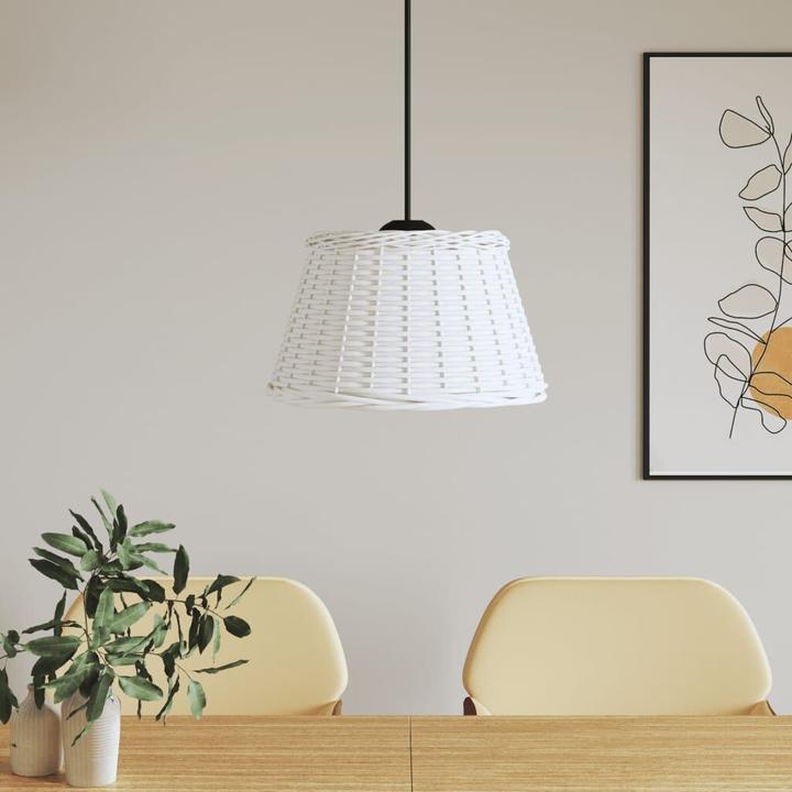 Produktbild VidaXL Lampenschirm Weiss Ø50x30 cm Korbweide, Farbe: Weiss