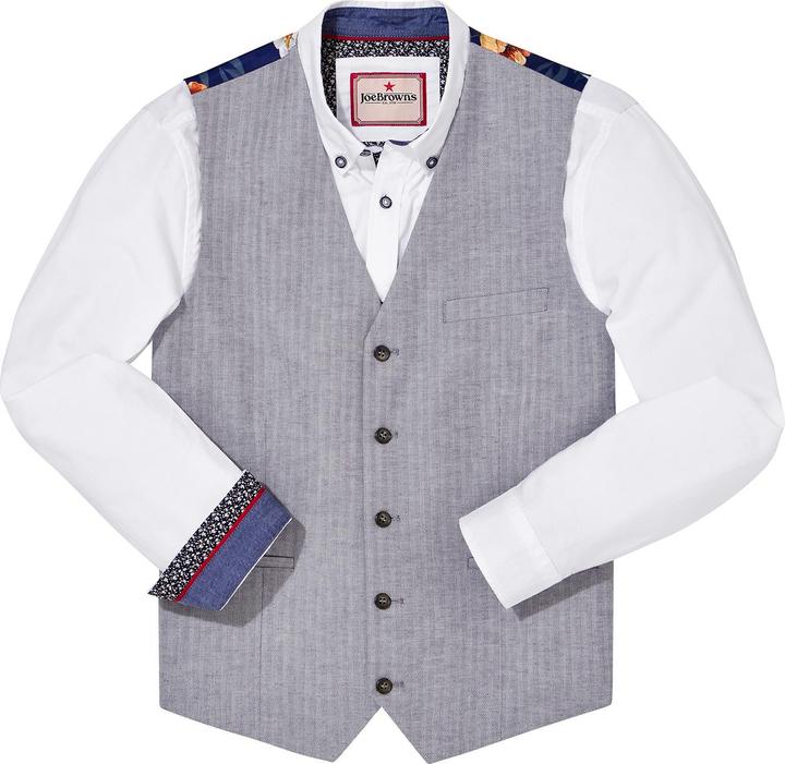 Actual product image Joe Browns Herringbone Linen Blend Waistcoat (60)