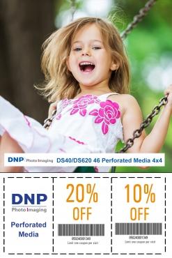DNP Media Kit perforato (4x4 pollici) 10 x 15 cm per DS620 (800 immagini) DP-DS620 Media Set (4x6) (800 x, 10 x 15 cm)