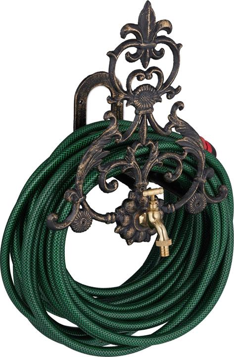 Actual product image Relaxdays Hose Holder with Faucet, Vintage Design (0.14 m)