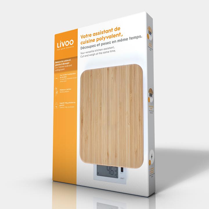 Actual product image Livoo 2 in 1 kitchen scale and cutting board
