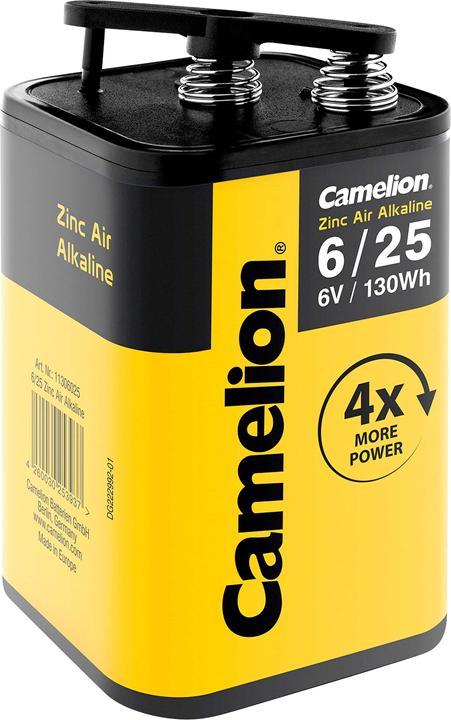 Produktbild Camelion Zinc-Air-Alkaline Spezial-Batterie 4LR25 Federkontakt Alkali-Mangan 6 V (1 Stk., 4LR25, 25000 mAh)