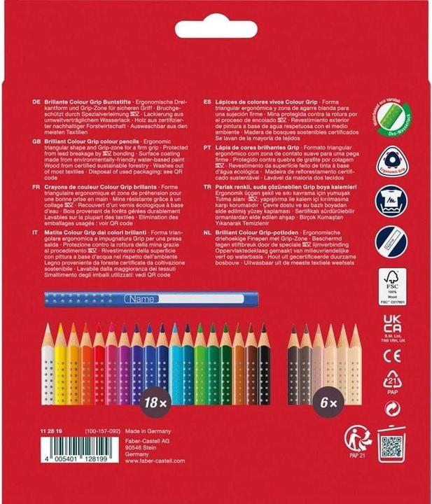 Immagine prodotto Faber-Castell Grip a colori (Ordinati, 24 x)
