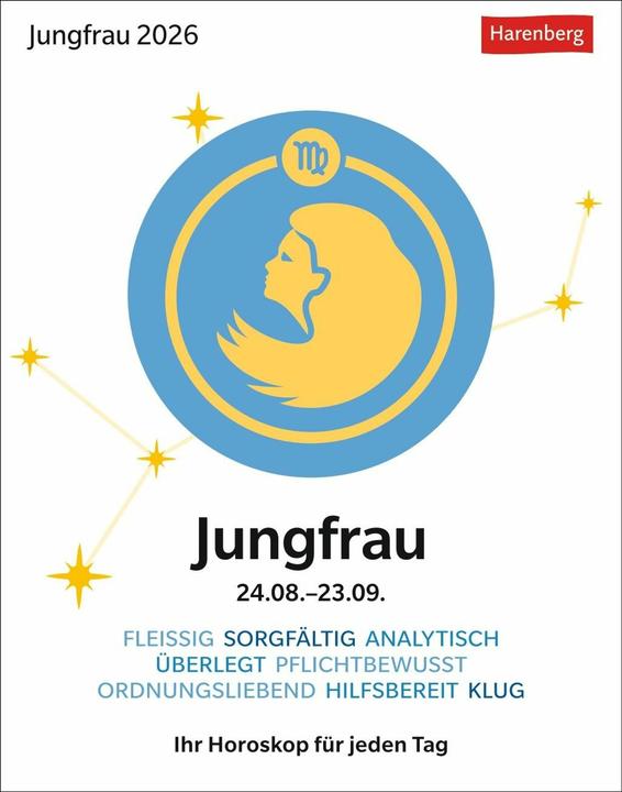 Produktbild Harenberg Jungfrau Sternzeichenkalender 2026 - Tagesabreisskalender - Ihr Horoskop für jeden Tag (Harter Einband, Deutsch)