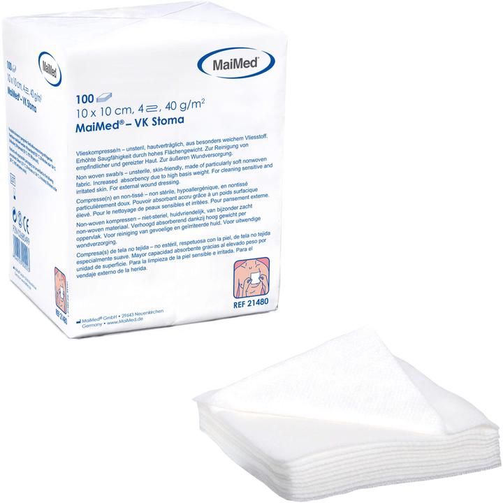 Produktbild MaiMed Vlieskompressen 10x10cm 4-fach unsteril 40g, 100 St KOM