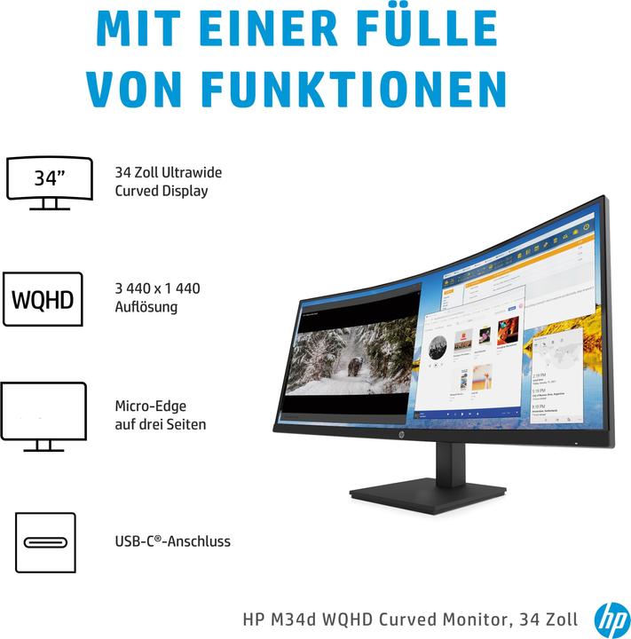 Image du produit HP M34d (3440 x 1440 pixels, 34")